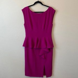 Harper Rose Sleeveless Peplum Dress Purple Ruffle Size 10